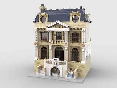 Lego toy building blocks villa house construction 3d model