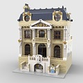 Lego toy building blocks villa house construction 3d model