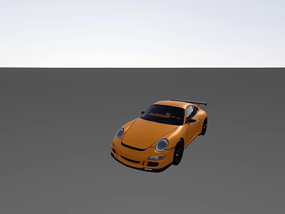 Sleek Yellow Sports Car Exterior With Rear Spoiler And Sporty Design 3d model
