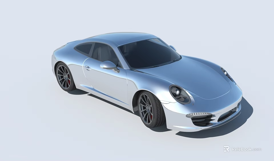 Silver Two Door Sports Car With Sleek Design Black Wheels And Modern Front Fascia 3d model 