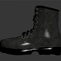 Gray Lace Up Boots With Thick Sole And Durable Leather Material Design 3d model
