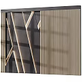 Modern Interior Wall Design With Geometric Lines Vertical Slats And Light Shadows 3d model