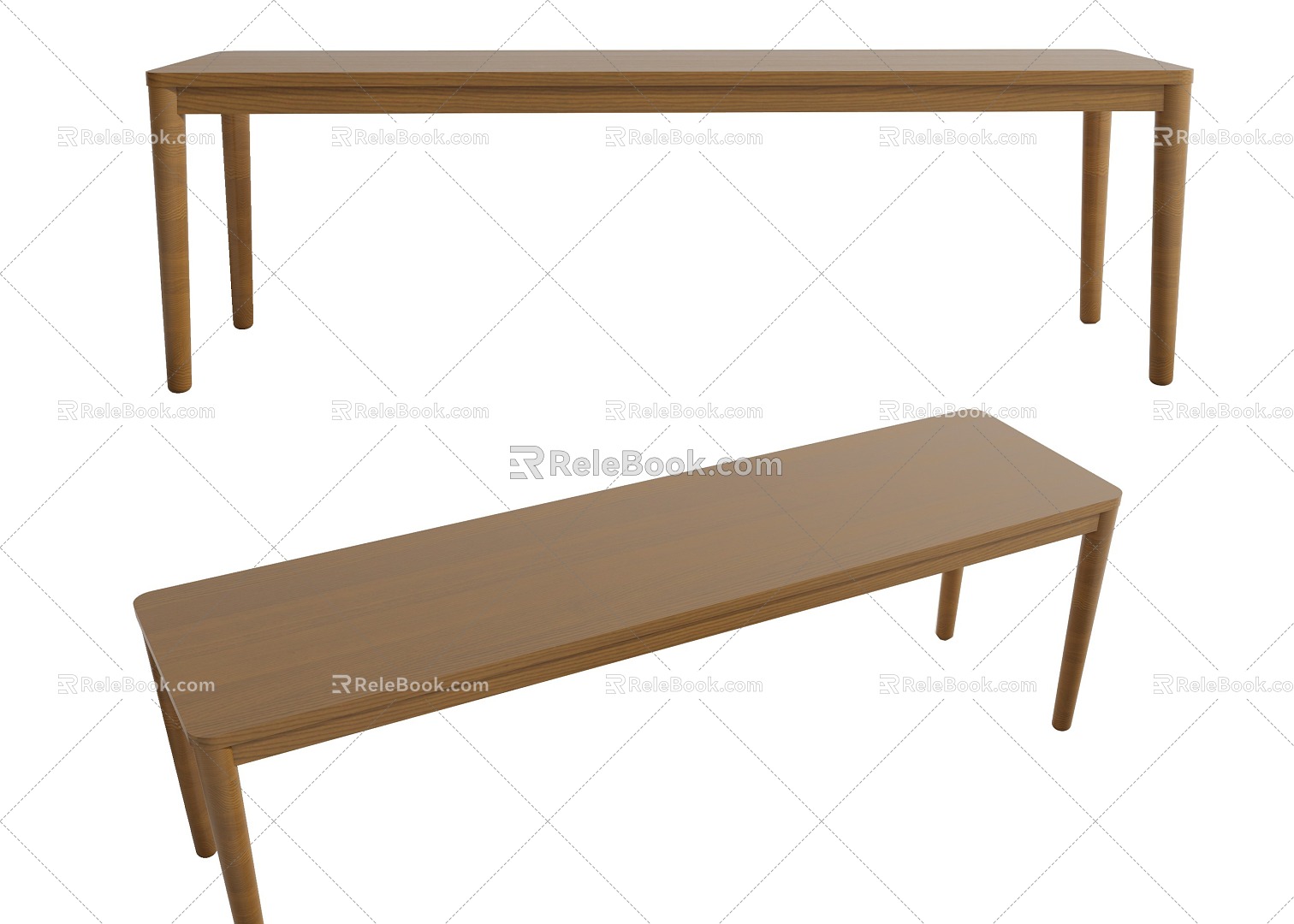 Modern Other Stool Bench Wooden Stool 3d model