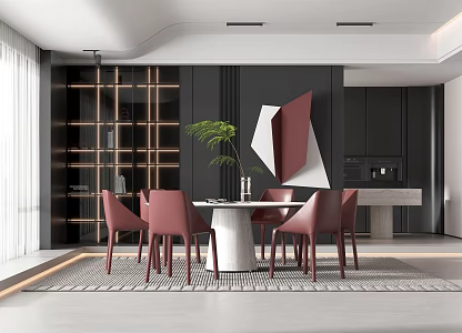 Modern Poliform Restaurant 3d model