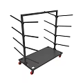 Heavy Duty Black Metal Storage Rack With Multiple Shelves And Rolling Casters