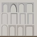 White Decorative Wall Frames with Arch and Rectangular Shapes for Interior Design