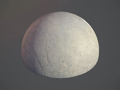 Rough Textured Natural Stone Hemisphere With Gray Background Surface 3d model