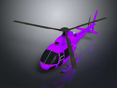 Detailed Purple Helicopter 3D Model With Rotors Shiny Body And Modern Design 3d model