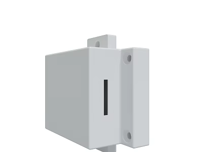 Compact White Rectangular Electronic Enclosure With Mounting Holes And Black Slit 3d model