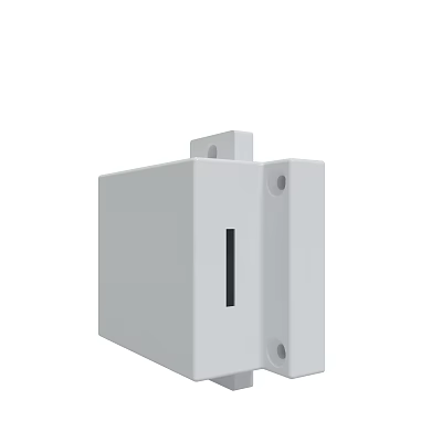 Compact White Rectangular Electronic Enclosure With Mounting Holes And Black Slit 3d model