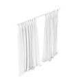 White Sheer Pleated Curtains with Light Filtering Design for Home Windows