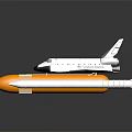 Space Shuttle Model Design With White Orbiter And Orange External Tank 3d model