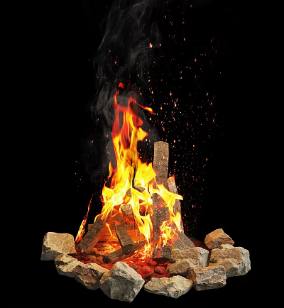 Modern Bonfire Fire Pile Bonfire Pile 3d model