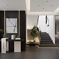 Modern Living and Dining Area With Dark Sofa Wooden Ceiling and Floor to Ceiling Windows