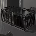Black Metal Wire Pet Cage Durable Indoor Safe Foldable Design for Small Pets 3d model