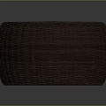 Woven Brown Round Stool With Intricate Spiral Texture For Home Decor