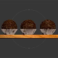 Delicious Chocolate Truffles Arranged On Orange Wooden Board With White Wrappers