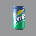 Sprite Carbonated Soft Drink In Blue And Green Can With Lemon Design