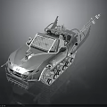 Futuristic Silver Sports Car Design With Tracked Chassis And Roof Gear