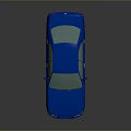 Blue Sedan 3D Render With Sporty Design Shiny Exterior And Black Wheels