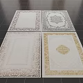 Elegant Square Rugs Featuring Intricate Border Patterns And Various Decorative Designs 3d model