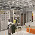 LACOSTE Clothing Store Interior With Mannequins Clothing Displays And Orange Sofas