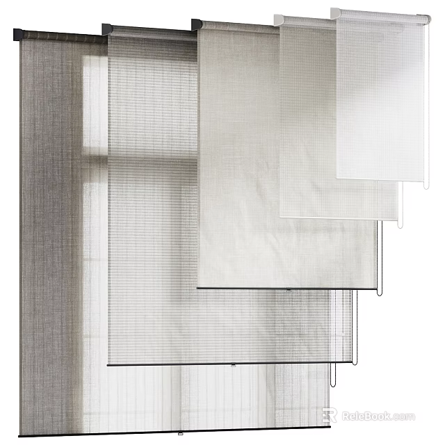 Stylish Roman Shades With Linen Fabric For Modern Window Decoration Design 3d model 