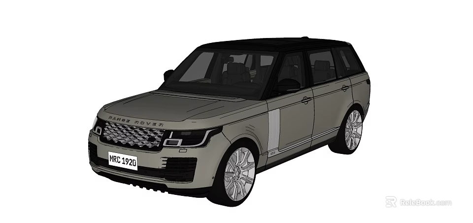 Land Rover Range Rover Gray Luxury SUV Exterior With Alloy Wheels And Front Grille 3d model 