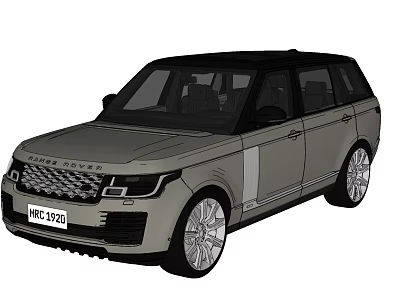 Land Rover Range Rover Gray Luxury SUV Exterior With Alloy Wheels And Front Grille 3d model