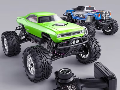 Remote Control Electric Toys Sports Car And Truck Models With Big Tires 3d model