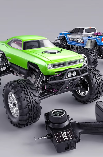 Remote Control Electric Toys Sports Car And Truck Models With Big Tires 3d model Remote Control Electric Toys Sports Car And Truck Models With Big Tires 3d model