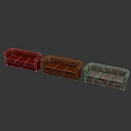 Three Stylish Tufted Sofas In Red Brown And Beige Colors For Living Room