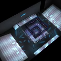 Modern Stage Design With Large LED Screens And Colorful Lighting Effects