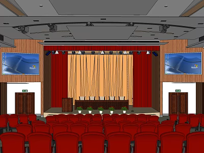 Modern conference hall Large ladder conference room Multi-function lecture hall 3d model