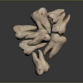 Pale Pink Head Organ Anatomical Models With Red Markings Irregular Shapes On Dark Reflective Background