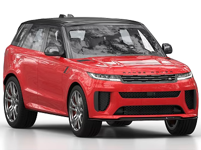 Red Range Rover Sport SUV With Black Roof Stylish Exterior And Alloy Wheels 3d model