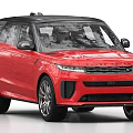 Red Range Rover Sport SUV With Black Roof Stylish Exterior And Alloy Wheels