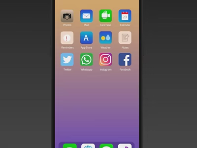 Smartphone Home Screen Display With Various App Icons And Social Media Applications 3d model