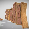 Vintage Wood Dressers With Curved Design Multiple Drawers And Round Wooden Knobs