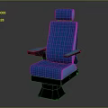 Blue Striped Car Seat With Headrest And Armrests For Automotive Parts