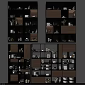 Modern Bookcase Interior Design With Wooden Black Shelves Books Decorative Items And Vases