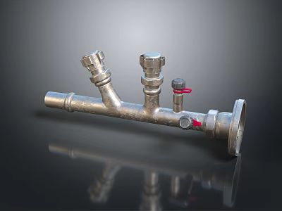 Pipe water pipe valve iron pipe fitting flange tee joint pipe water pipe valve 3d model
