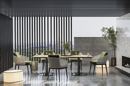 Modern Minotti Restaurant 3d model