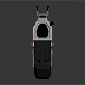 Futuristic AMER Weapon Design With Silver Black Body Aiming Scope And Orange Trigger 3d model