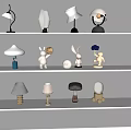 Reading lamp creative cream wind table lamp bear table lamp children table lamp rabbit moon lamp 3d model