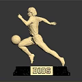 Golden Football Player Statue Home Decor With Black Marble Base And Brooks Inscription