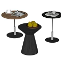 Modern Side Table Combination Bauhaus Side Table Small Coffee Table Small Round Table Round Table Leisure Table Negotiation Table Solid Wood Metal 3d model
