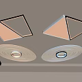Modern Ceiling Lamp Simple Ceiling Lamp Atmospheric High-end Living Room Lamp Bedroom Lamp Geometric Lamp Set 3d model