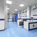 Office Interior Design With Blue Lockers White Ceiling Lights Wall Notices And Reception Desk