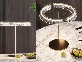 Modern Light Luxury Metal Glass Table Lamp Ornaments 3d model